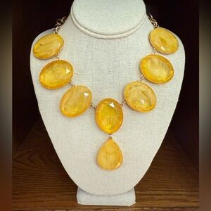 Elegant Gold Statement Necklace and earring set